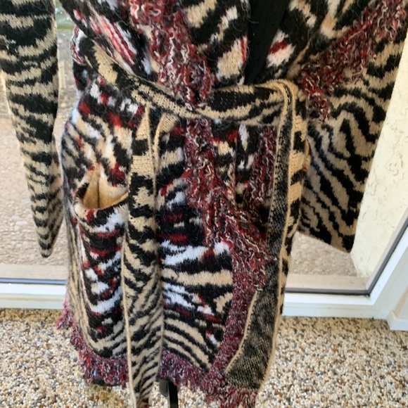 NWT Anthro Paloma Fringe tiger  print cardigan XS - Picture 9 of 16